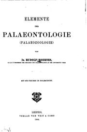 Cover of: Elemente der Palaeontologie (Palaeozoologie)