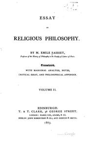 Cover of: Essay on Religious Philosophy by Émile Edmond Saisset