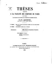 Cover of: Essai sur l'etude des fonctions, données par leur développement de Taylor by Jacques Hadamard