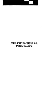 Cover of: The Foundations of personality by Abraham Myerson