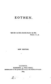 Cover of: Eothen [by A.W. Kinglake]. by Alexander William Kinglake