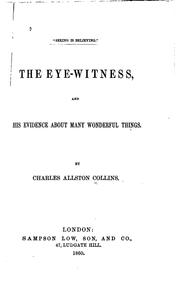 Cover of: The Eye-witness,