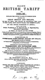 Cover of: Ellis's British Tariff for ...