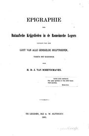 Cover of: Epigraphie der Bataafsche krijgslieden in de Romeinsche legers