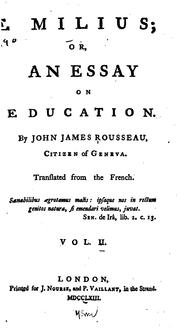 Cover of: Emilius; Or, an Essay on Education