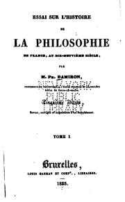 Cover of: Essai sur l'histoire de la philosophie en France au dix-neuvième siècle