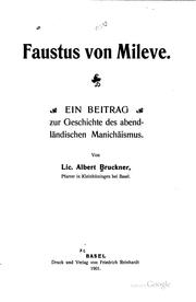 Cover of: Faustus von Mileve: Ein Beitrag zur Geschichte des abendländischen Manichäismus