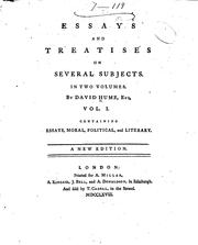 Cover of: Essays and Treatises on Several Subjects. ... by David Hume