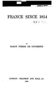 Cover of: France Since 1814 by Pierre de Coubertin