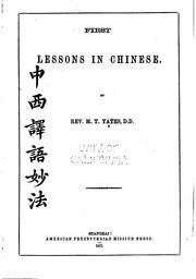 Cover of: First Lessons in Chinese
