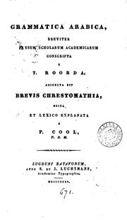 Cover of: Grammatica Arabica. Adiuncta est brevis chrestomathia ed. a P. Cool