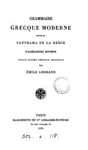 Cover of: GRAMMAIRE GRECQUE MODERNE by Emile Legrand