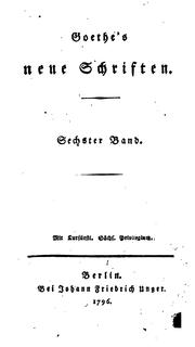 Cover of: Goethe's neue Schriften... by Johann Wolfgang von Goethe