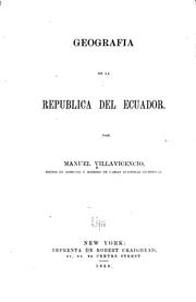 Cover of: Geografia de la Republica del Ecuador by Manuel Villavicencio
