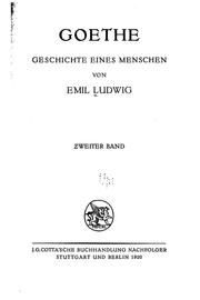 Cover of: Goethe by Emil Ludwig