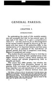 Cover of: General paresis, practical and clinical