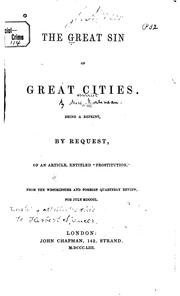 Cover of: The Great Sin of Great Cities