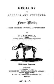 Cover of: Geology for schools and students; or, Former worlds