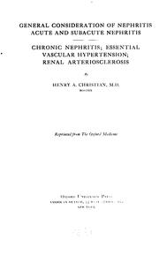 Cover of: General consideration of nephritis