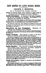 Cover of: Grammar of the Latin Language ... by Ethan Allen Andrews