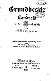 Cover of: Grundbesitz und Landvolk in der Lombardie