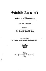 Cover of: Geschichte Aegypten's unter den Pharaonen