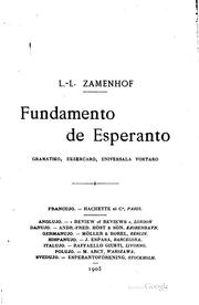 Cover of: Fundamento de Esperanto: Gramatiko, Ekzercaro, Universala Vortaro