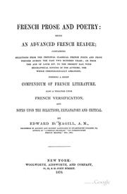 Cover of: French prose and poetry: being an advanced French reader; containing selections from the ... by Edward Hicks Magill
