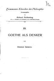 Cover of: Frommanns Klassiker der Philosophie by Richard Falckenberg