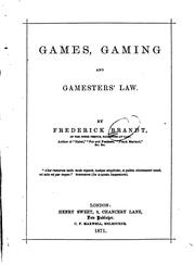 Cover of: Games, Gaming, and Gamesters' Law