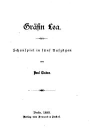 Cover of: Gräfin Lea: Schauspiel in fünf Aufzügen