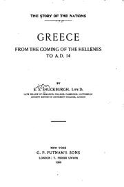 Cover of: Greece, from the Coming of the Hellenes to A. D. 14