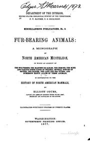 Cover of: Fur-bearing Animals: A Monograph of North American Mustelidæ, in which an ... by Elliott Coues