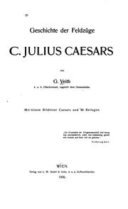 Cover of: Geschichte der Feldzüge C. Julius Caesars...