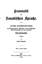 Grammatik der slovakischen Sprache by Josef K. Viktorin