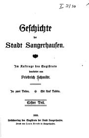 Cover of: Geschichte der Stadt Sangershausen
