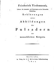 Cover of: Friederici Tiedemann, Anatomes et physiologiae in Academia Heidelbergensi Professoris ... by Friedrich Tiedemann