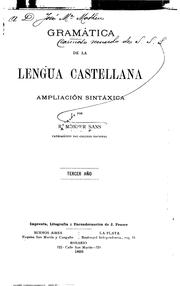Cover of: Gramática de la Lengua Castellana; ampliación sintáxica, por R. Monner Sans ... by Ricardo Monner Sans