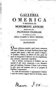 Cover of: Galleria omerica, o Raccolta di monumenti antichi esibita ... per servire ...