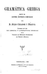 Cover of: Gramática griega segun el sistema histórico-comparado