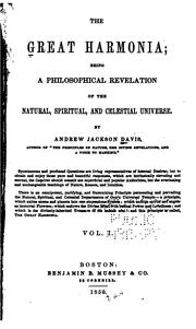 Cover of: The Great Harmonia: A Philosophical Revelation of the Natural, Spiritual and Celestial Universe