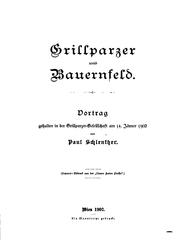 Cover of: Grillparzer und Bauernfeld