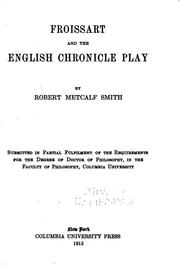 Cover of: Froissart and the English Chronicle Play