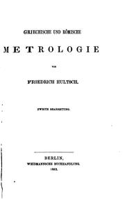 Cover of: Griechische und römische Metrologie