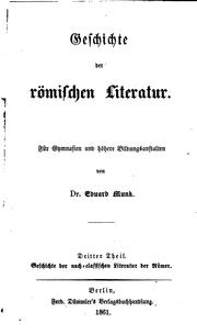 Cover of: Geschichte der nach classischen Literatur der Römer