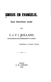 Cover of: Gnosis en evangelie: eene historische studie