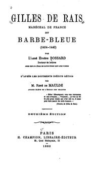 Cover of: Gilles de Rais maréchal de France dit Barbe-Bleue (1404-1440) by Eugène Bossard