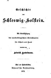 Cover of: Geschichte von Schleswig-holstein: Mit Berücksichtigung der nordelbingischen Kleinstaaten, für ...