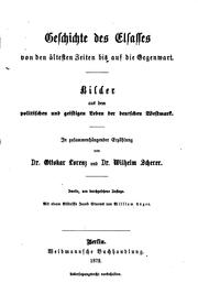 Cover of: Geschichte des Elsasses von den ältesten Zeiten bis auf die Gegenwart ... by Ottokar Lorenz