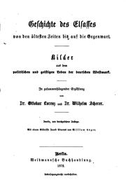 Cover of: Geschichte des Elsasses von den ältesten Zeiten bis auf die Gegenwart ... by Ottokar Lorenz, Ottokar Lorenz